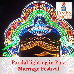 Pandal lighting in Puja Marriage Festival Mr. Rabi Mistri in Basudebkhali